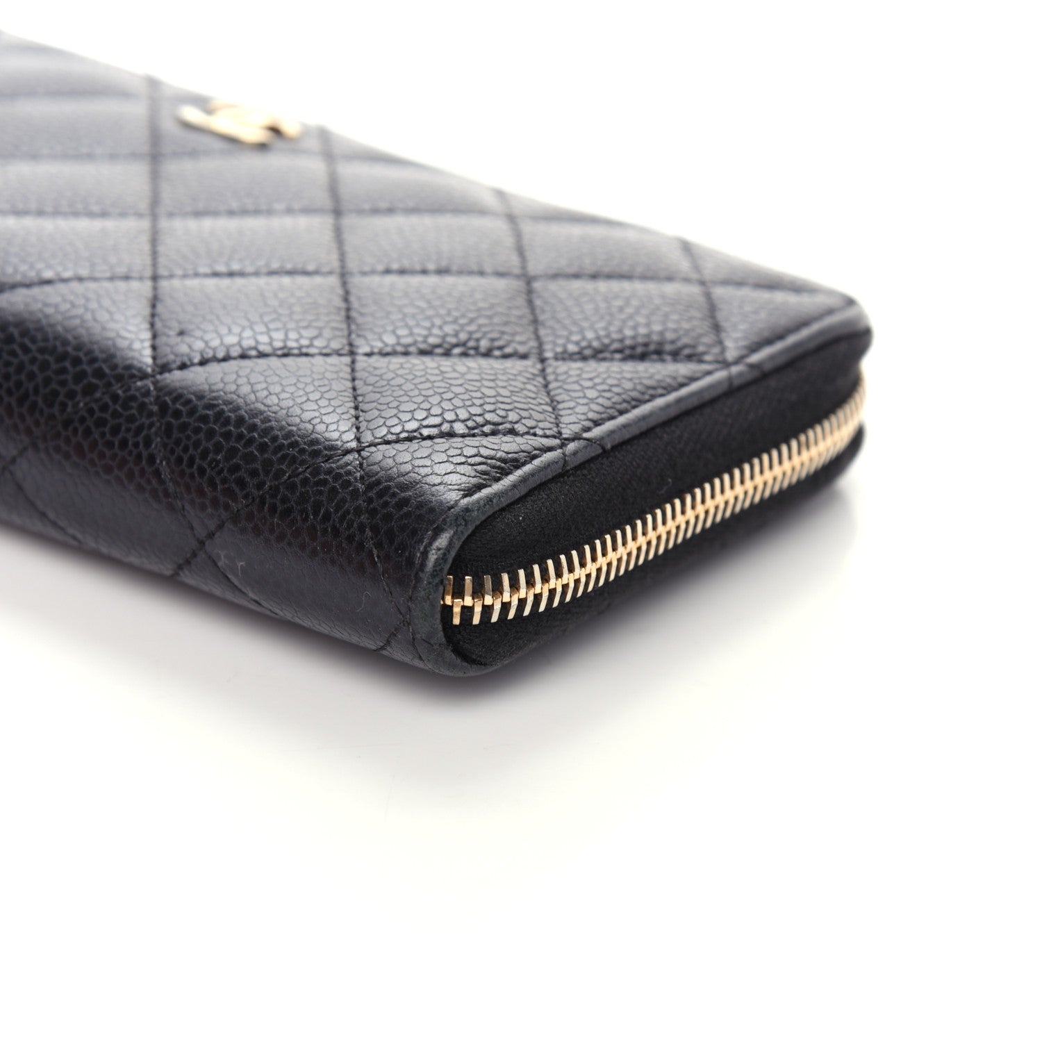 Chanel Caviar Quilted Large Gusset Zip Around Wallet Black 8 of 9