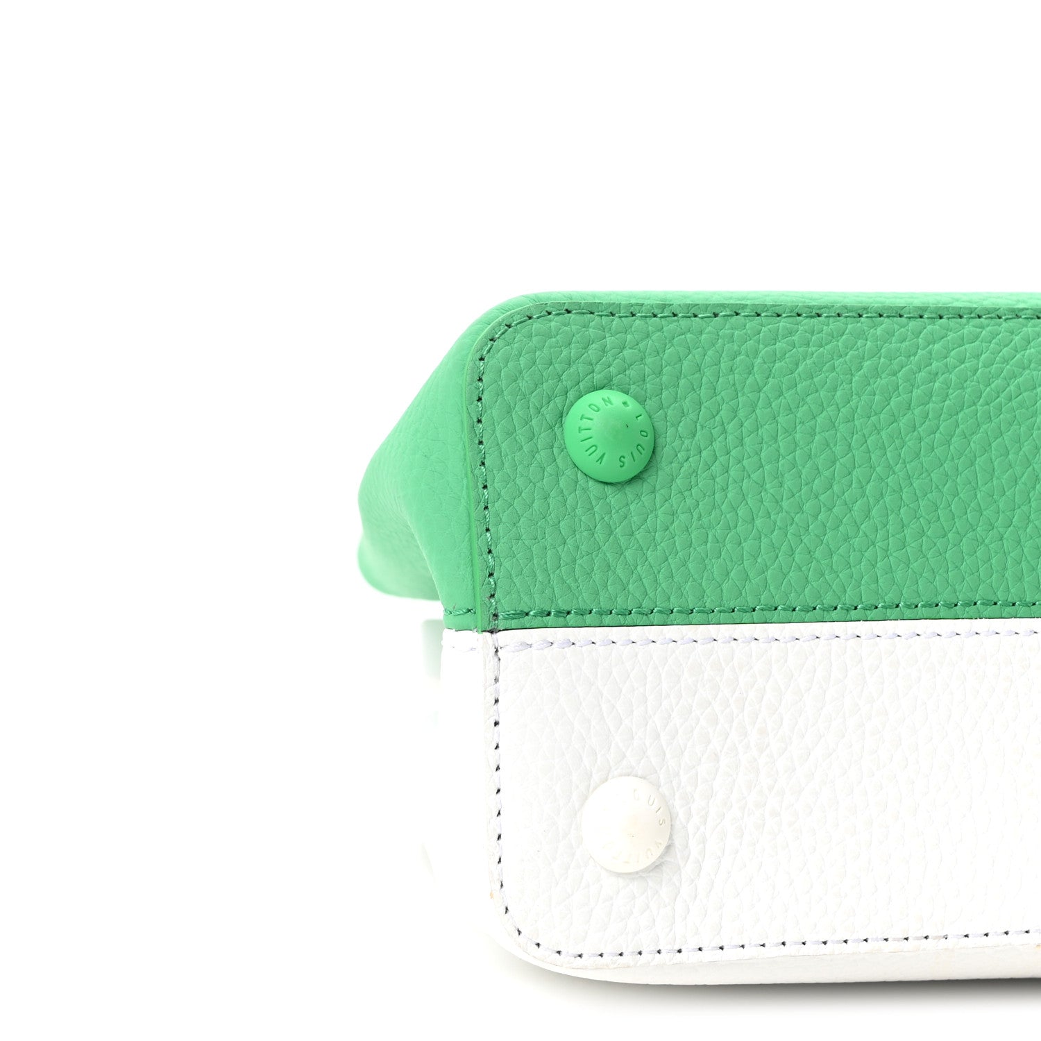 Louis Vuitton Taurillon Daniel Buren Artycapucines MM Green White 8 of 9