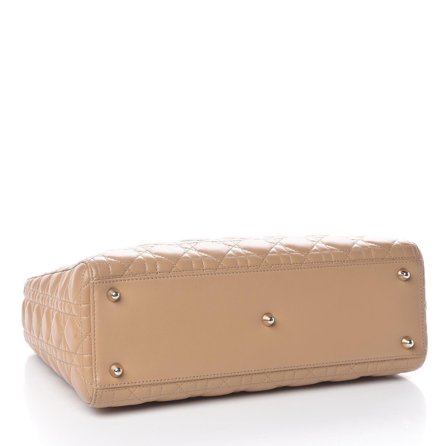 Christian Dior Lambskin Cannage Large Lady Dior Beige 4 of 13