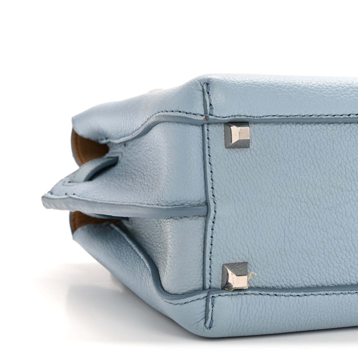 Grained Calfskin Mini Milla Tote Sky Blue