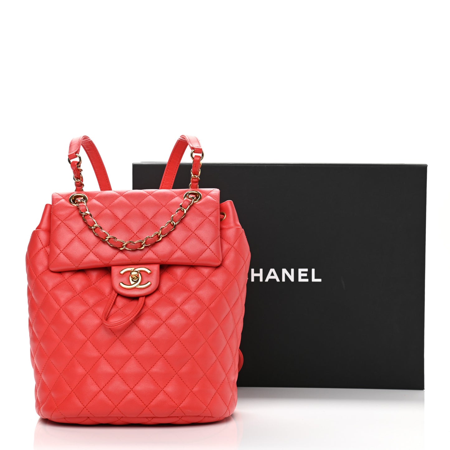 Calfskin Quilted Small Urban Spirit Backpack Red