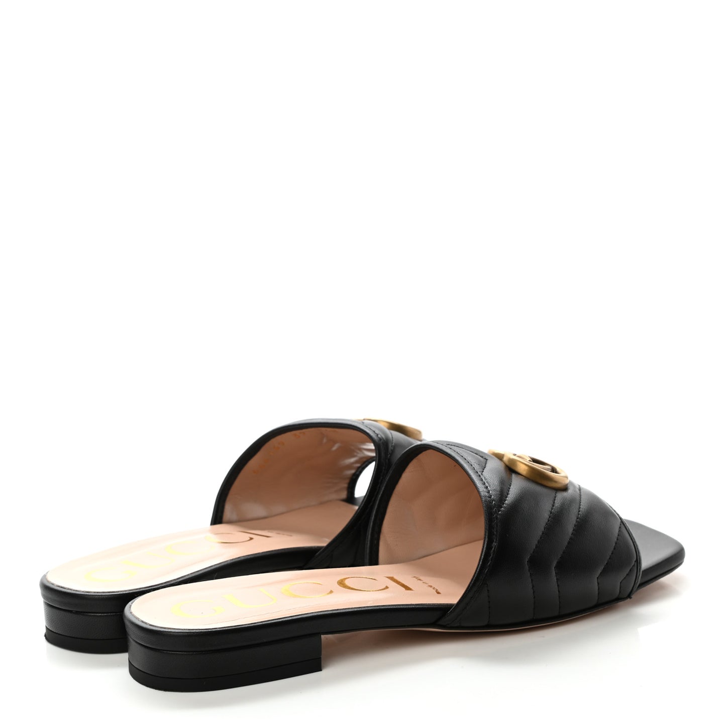Nappa Matelasse GG Marmont Flat Slide Sandals 39.5 Black