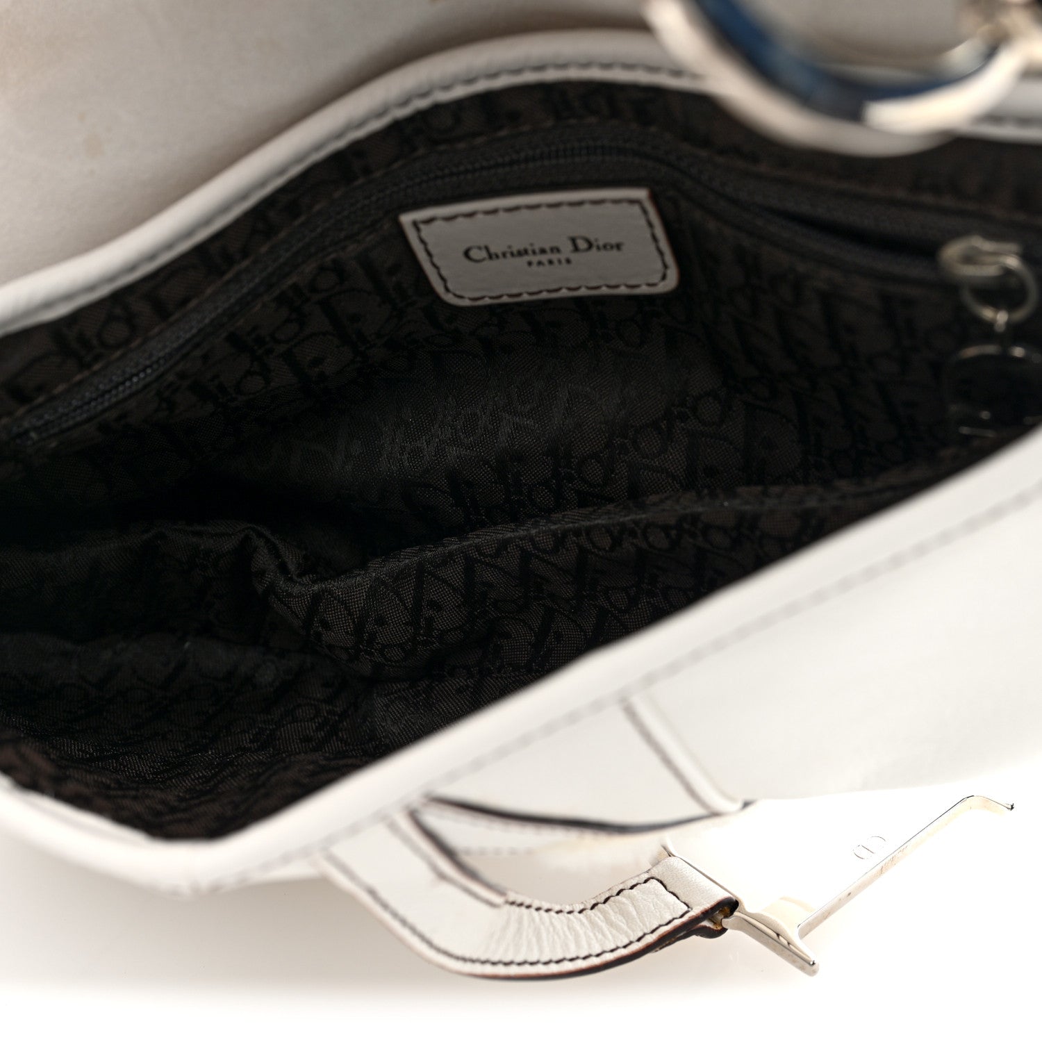 Christian Dior Calfskin Saddle Bag White 5 of 10