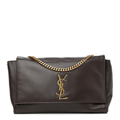 Saint Laurent Smooth Calfskin Suede Medium Reversible Monogram Kate Satchel Military Brown 1 of 10