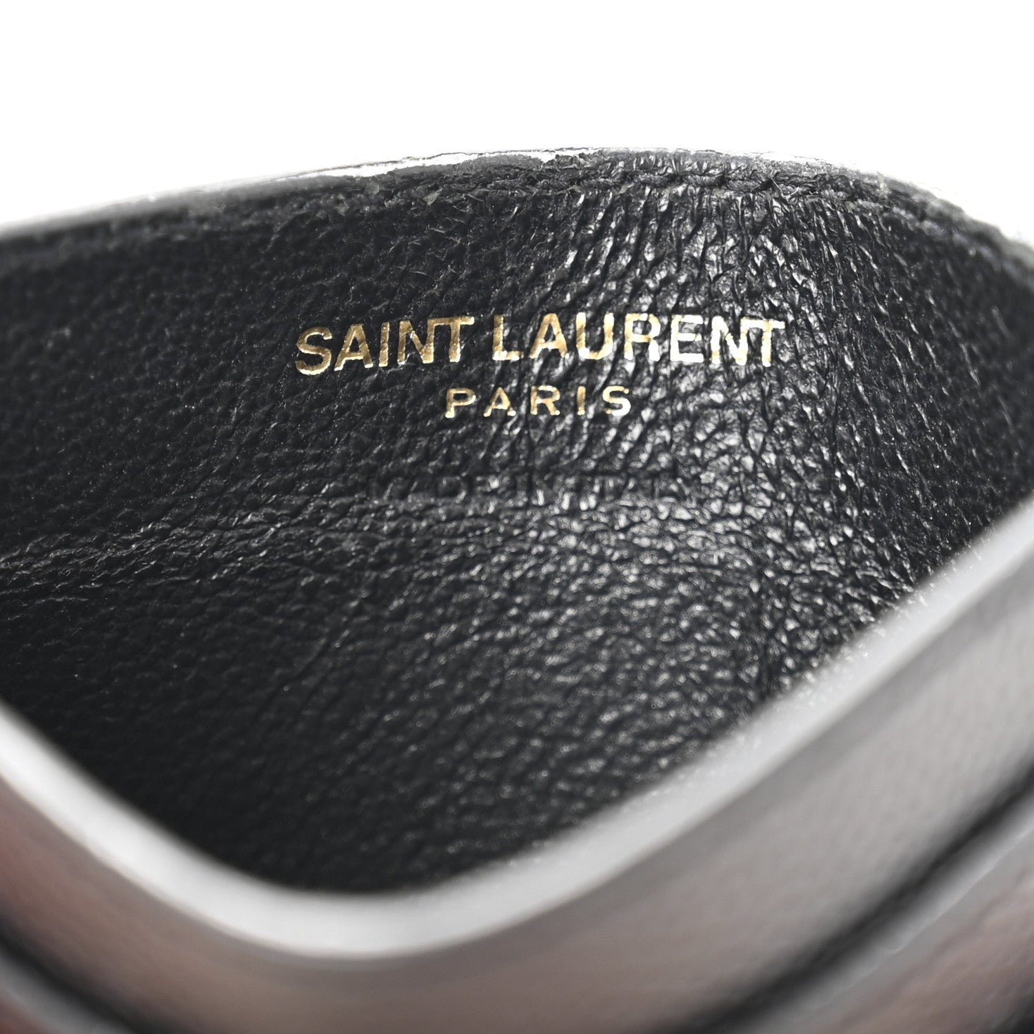 Saint Laurent Grain De Poudre Matelasse Chevron Monogram Credit Card Case Black 6 of 11