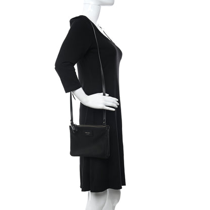 Jimmy Choo Nylon Candice Double Zip Crossbody Pouch Black 2 of 12