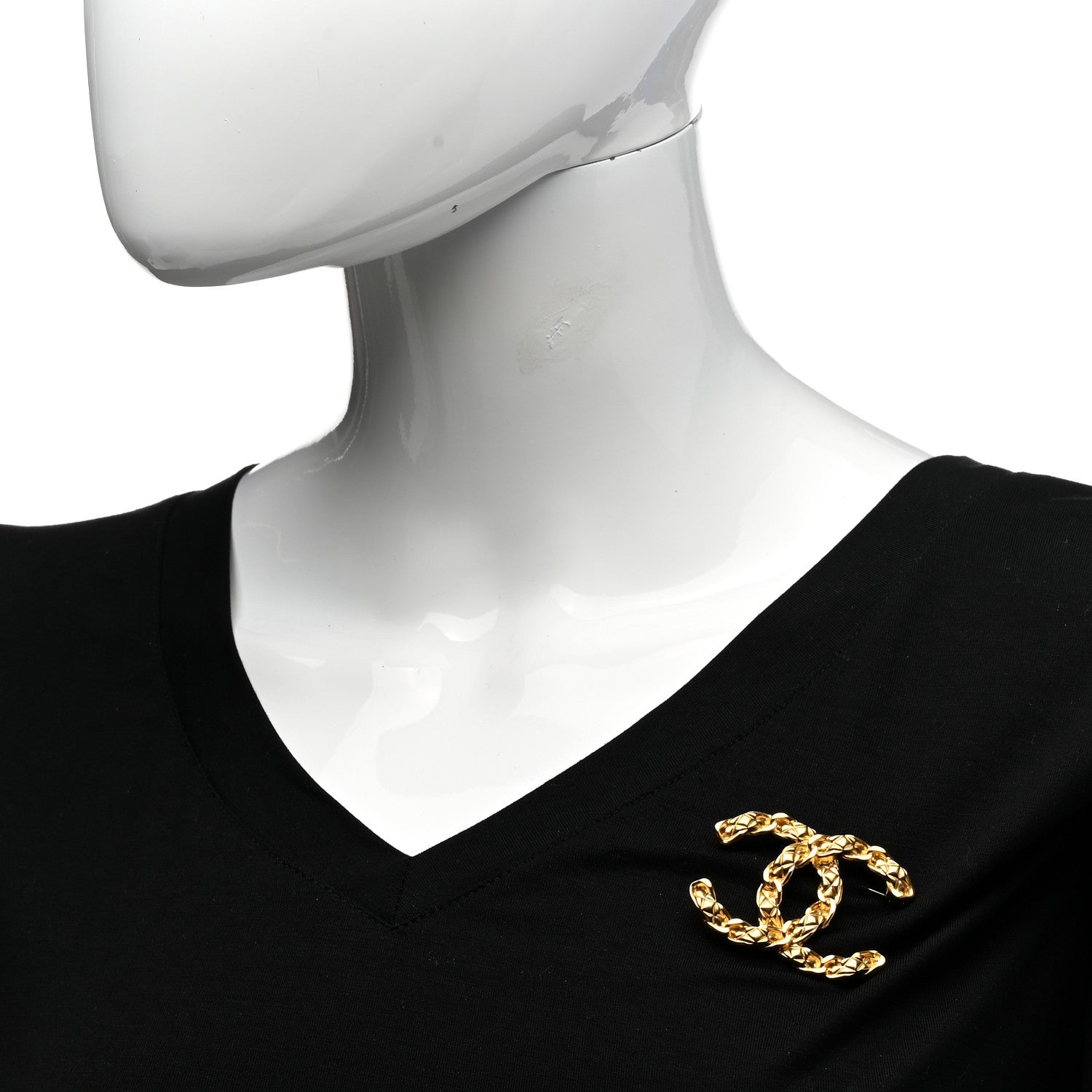 Chanel Quilted CC Brooch Gold 2 of 6