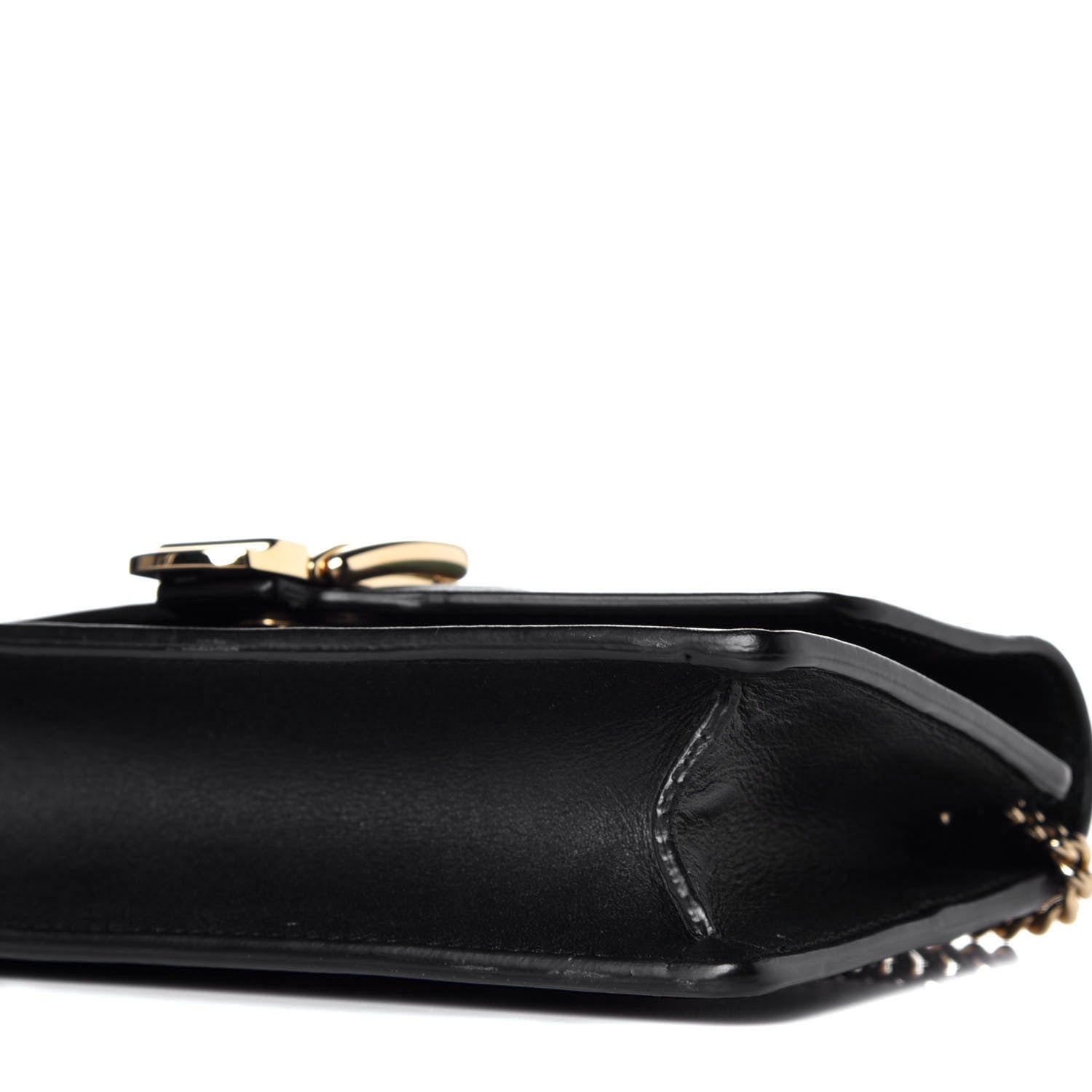 Gucci Calfskin Super Mini Sylvie Chain Shoulder Bag Black 10 of 10