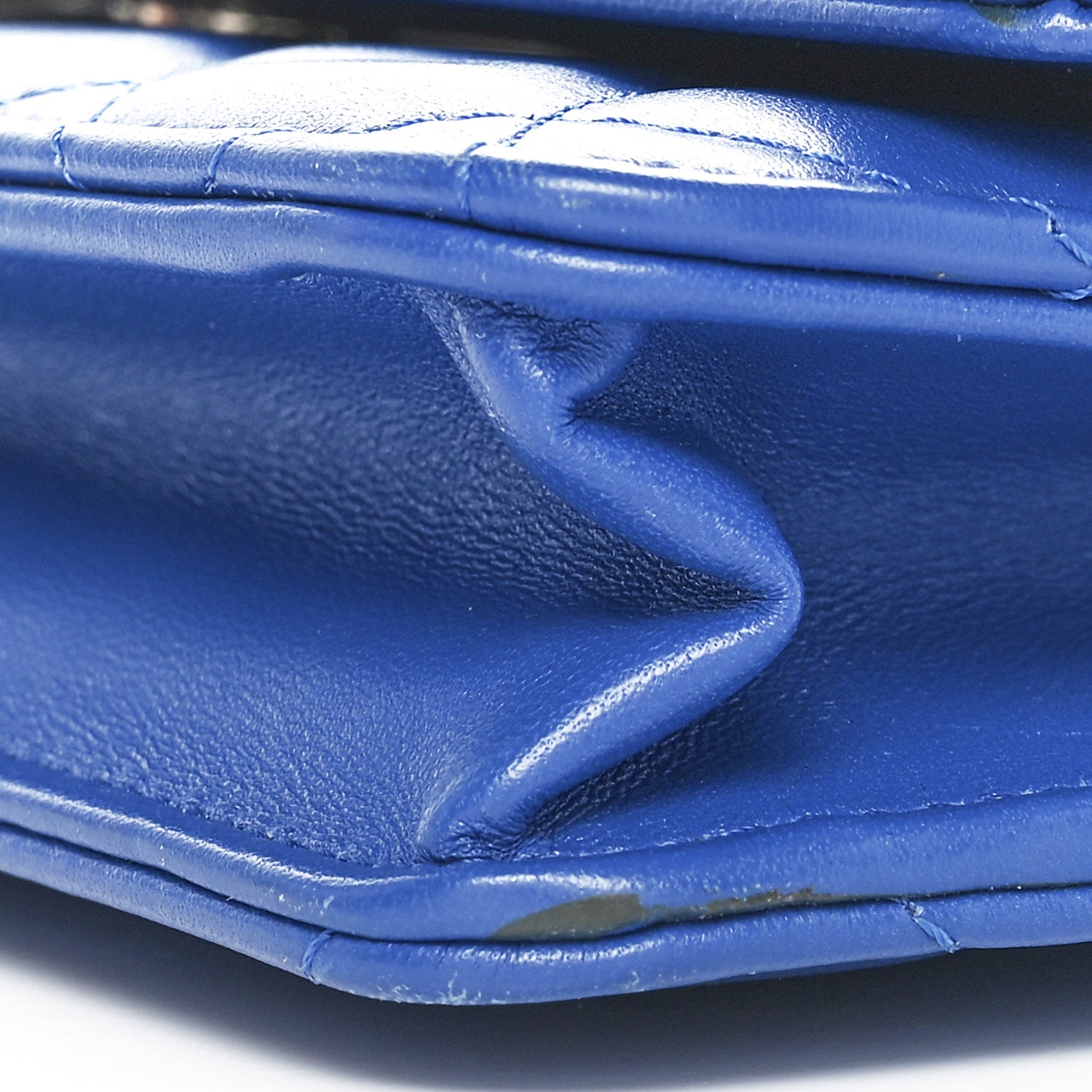 Chanel Lambskin Quilted Wallet On Chain WOC Blue 11 of 11