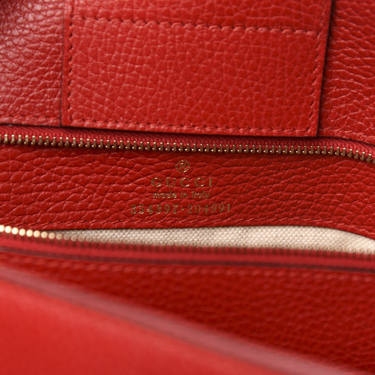 Dollar Calfskin Medium Swing Tote Red
