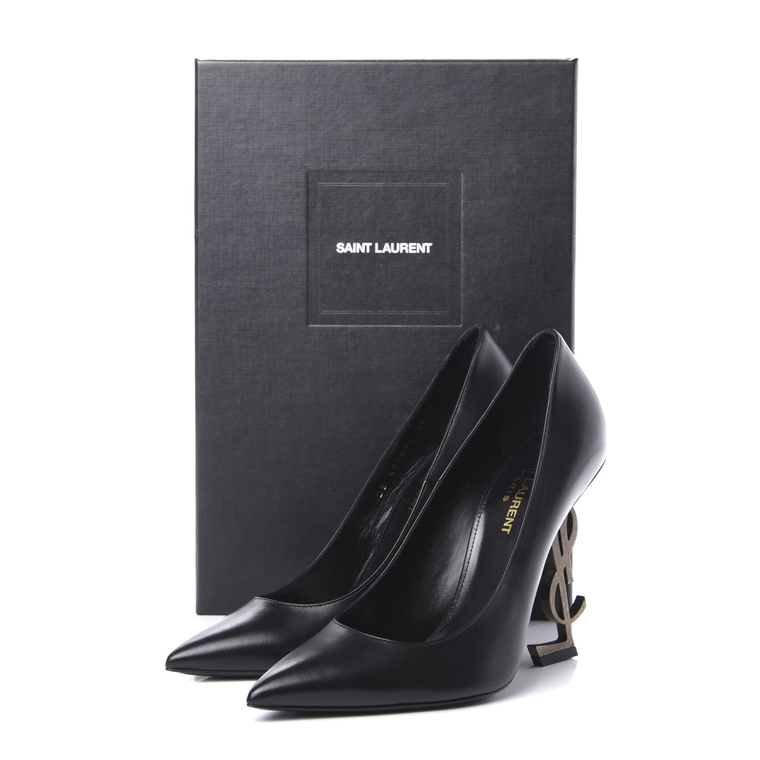 Saint Laurent Calfskin Opyum 110 Pumps 37 Black Gold 10 of 10
