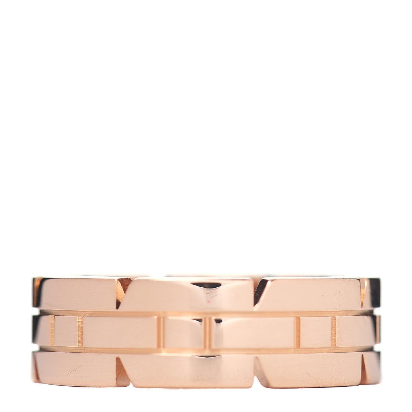18K Pink Gold Tank Francaise Band Ring 50 5.25