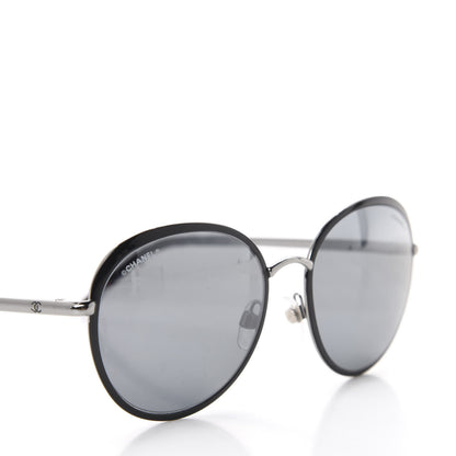 Chanel Round Spring Sunglasses 4206 Black Silver 7 of 8