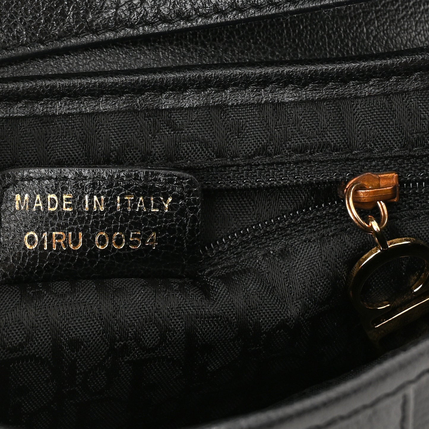Shiny Goatskin Saddle Bag Black