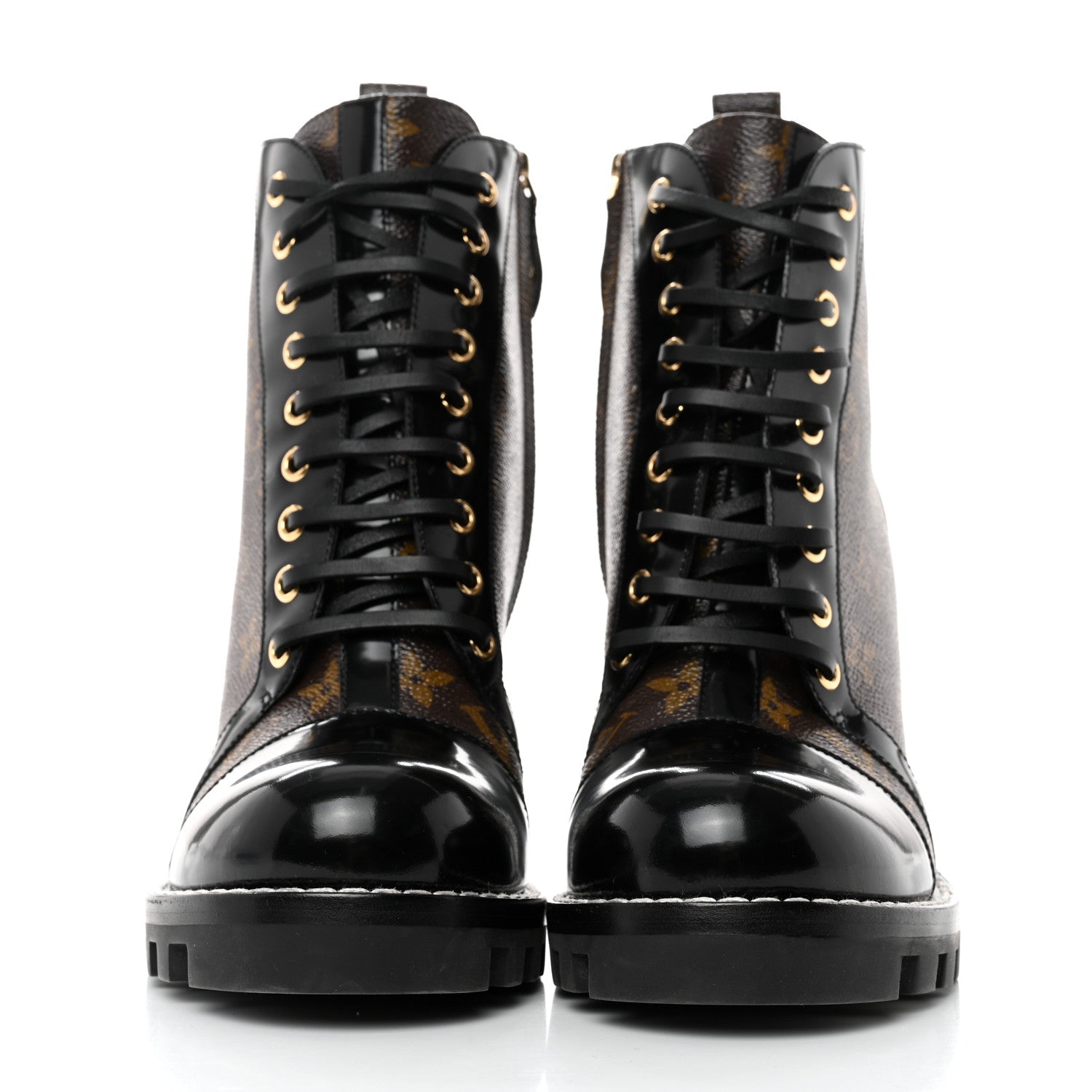 Louis Vuitton Patent Calfskin Monogram Star Trail Ankle Boots 40 Black 2 of 8