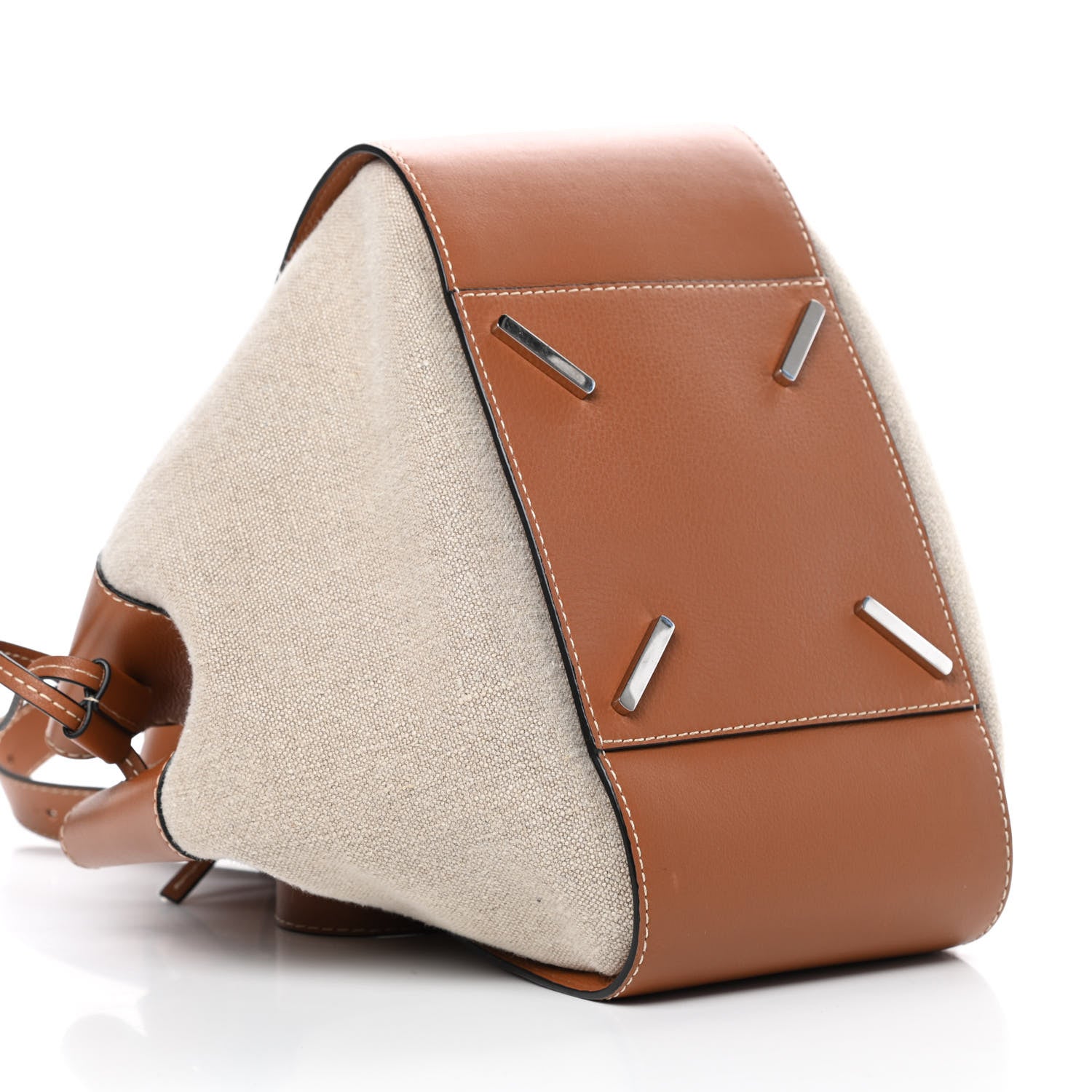 Loewe Calfskin Canvas Medium Hammock Shoulder Bag Natural Tan 9 of 11
