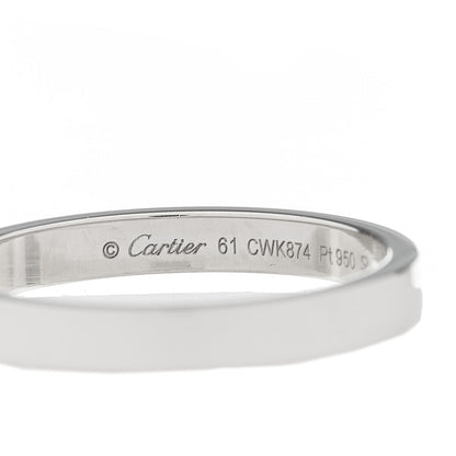 Cartier Platinum 3mm C De Cartier Wedding Band Ring 61 9.5 5 of 7