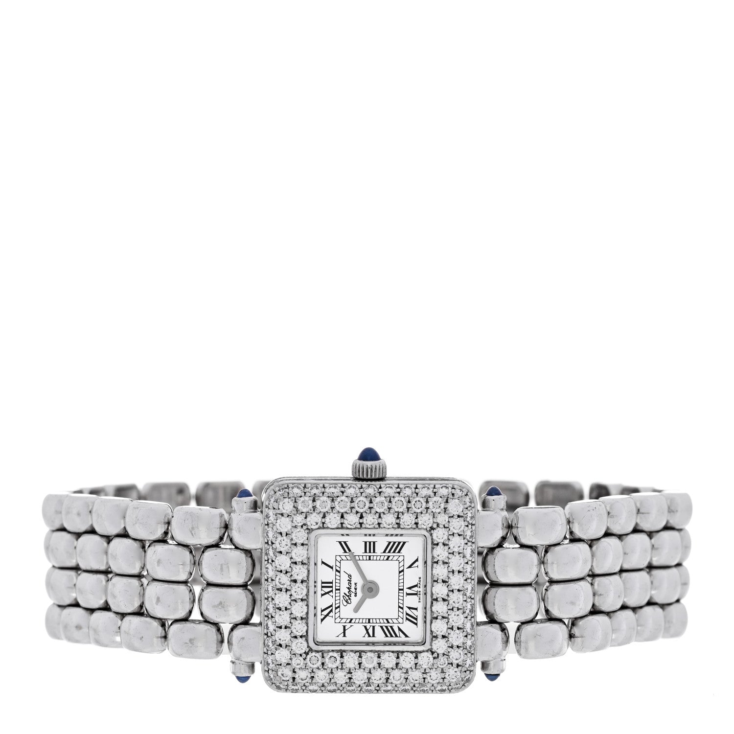 Chopard 18K White Gold Diamond Bezel 22mm Happy Sport Quartz Watch 2 of 5
