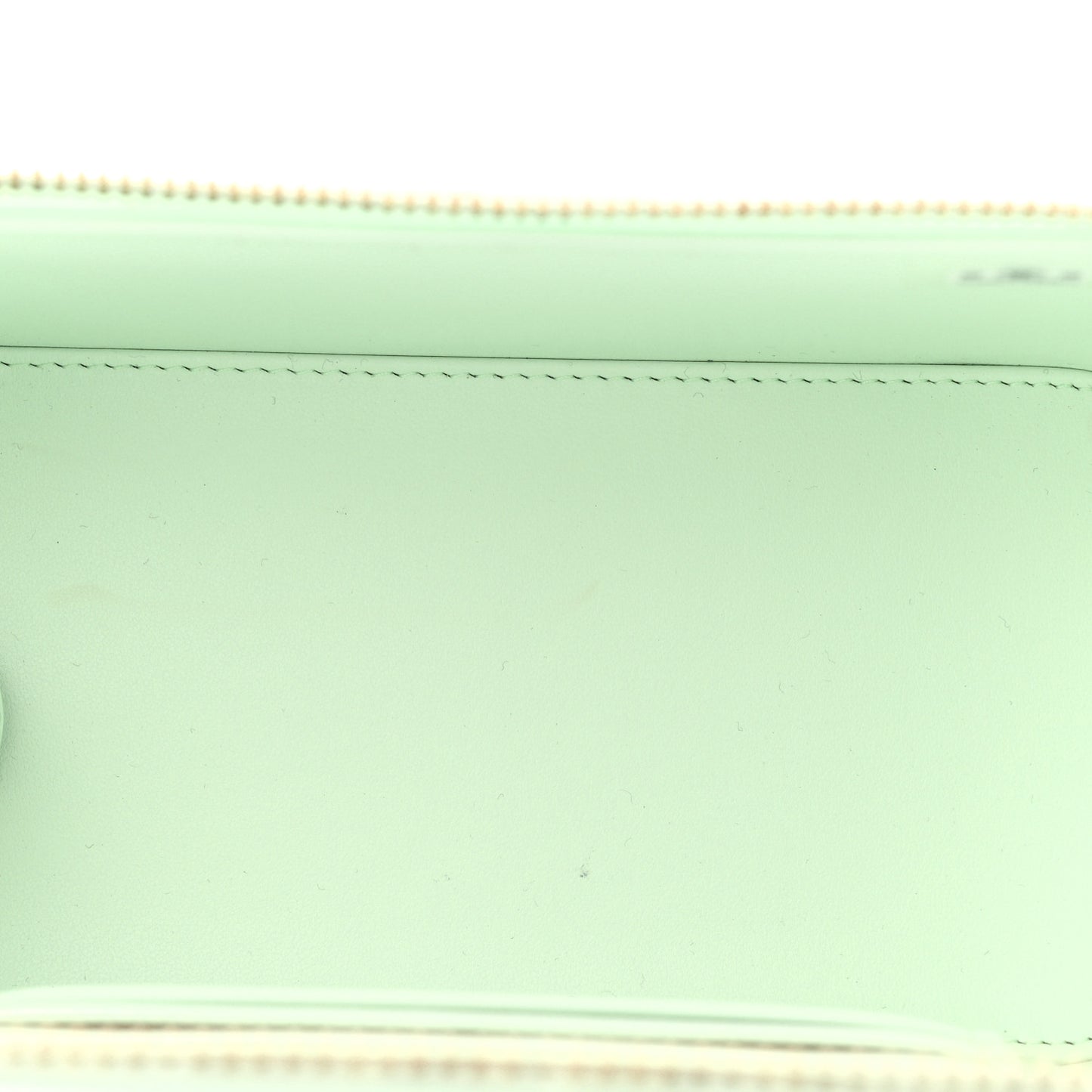 Caviar Quilted Small Vanity Case With Chain Light Green