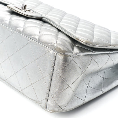 Chanel Metallic Lambskin Quilted Maxi Single Flap Silver 12 of 13
