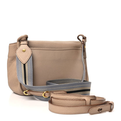 Prada Vitello Daino Embossed Logo Flap Shoulder Bag Sesamo 3 of 11