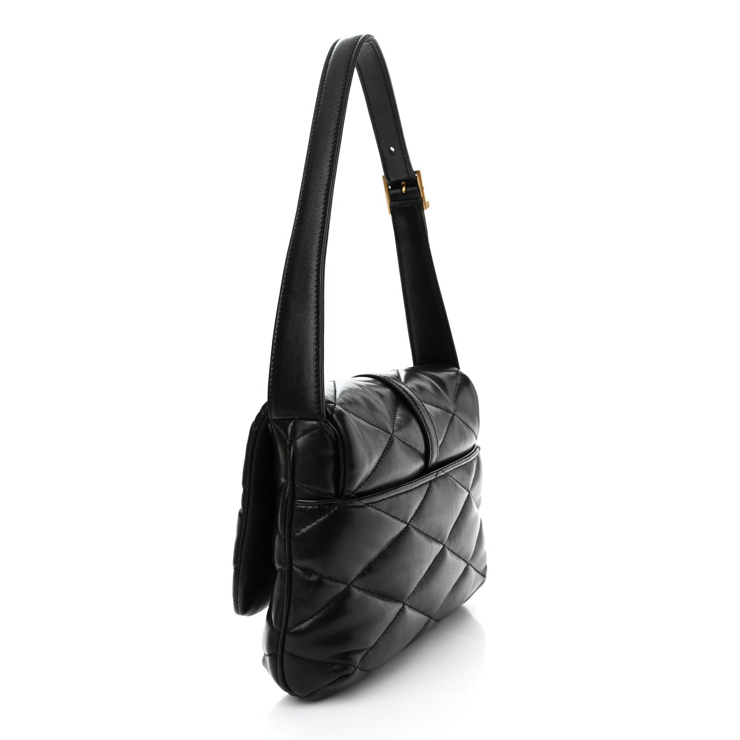 Saint Laurent Lambskin Quilted Le 57 Diamond Shoulder Bag Black 3 of 10