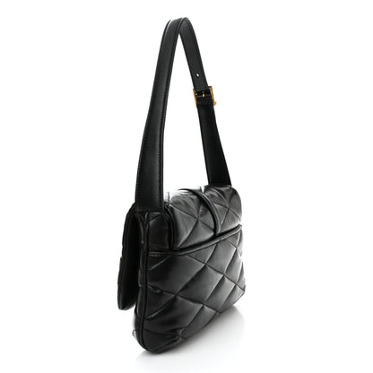 Saint Laurent Lambskin Quilted Le 57 Diamond Shoulder Bag Black 3 of 10