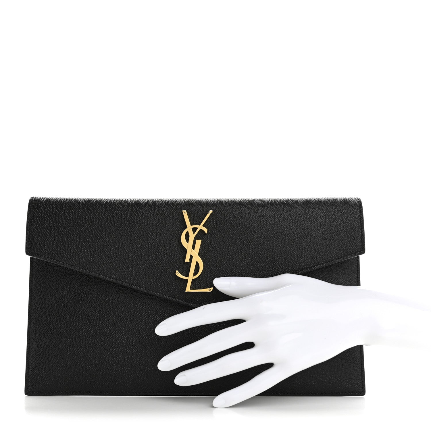 Saint Laurent Grain De Poudre Uptown Pouch Black 2 of 8