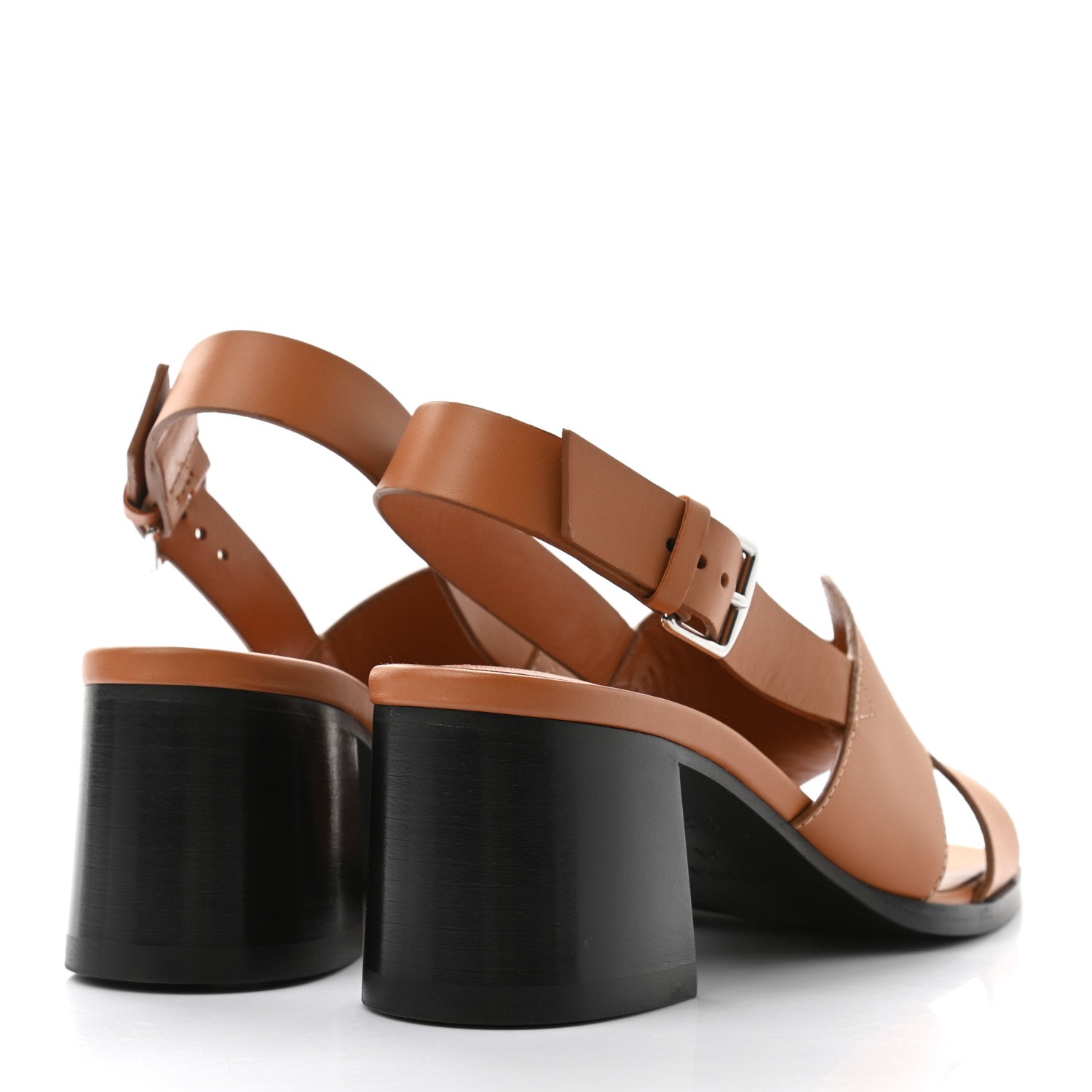 Hermes Calfskin Elbe 60 Sandals 38 Marron Glaise 4 of 9