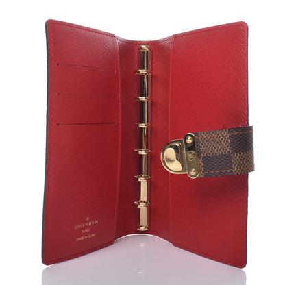 Louis Vuitton Damier Ebene Koala Small Ring Agenda Cover Red 5 of 6