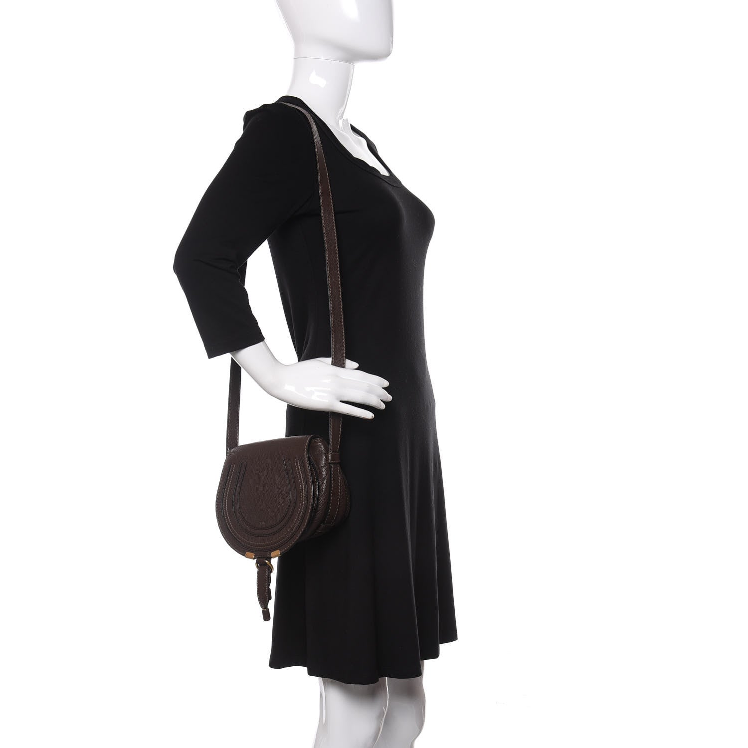 Chloe Calfskin Mini Marcie Round Crossbody Bag Truffle 2 of 17