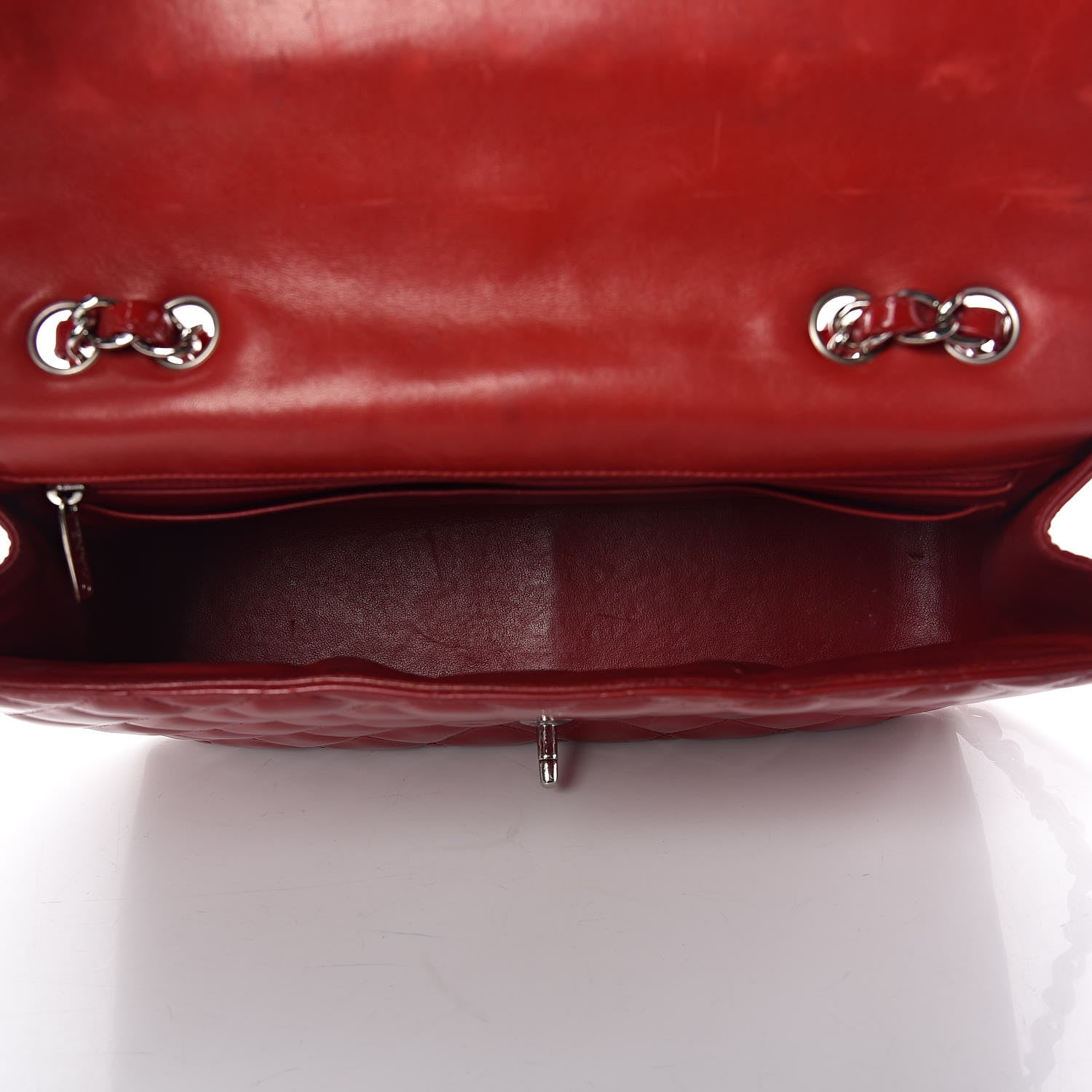 Chanel Patent Quilted Jumbo Single Flap Red 5 of 31