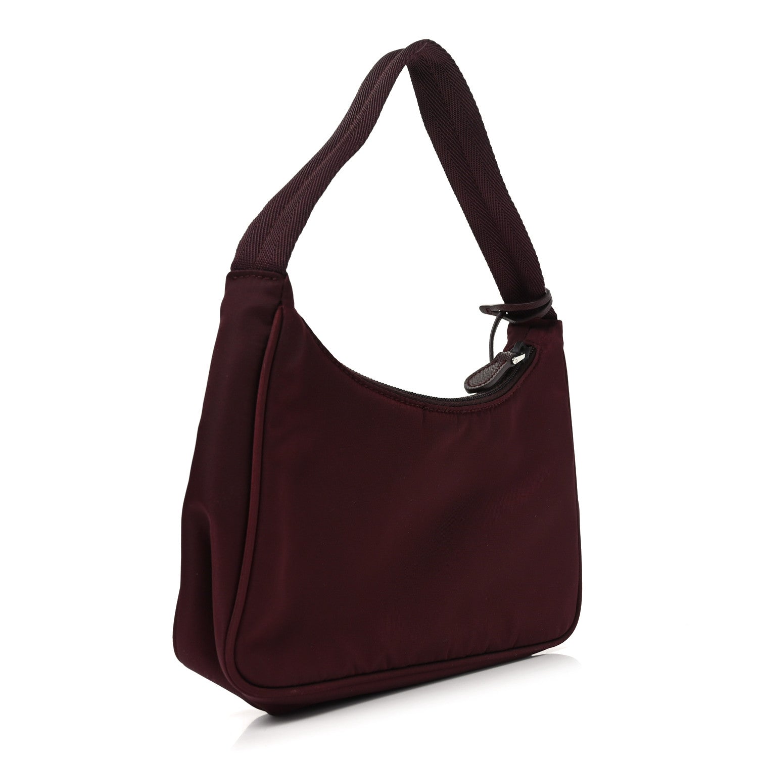 Prada Tessuto Nylon Saffiano Mini Re-Edition 2005 Bag Bordeaux 3 of 9