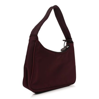 Prada Tessuto Nylon Saffiano Mini Re-Edition 2005 Bag Bordeaux 3 of 9