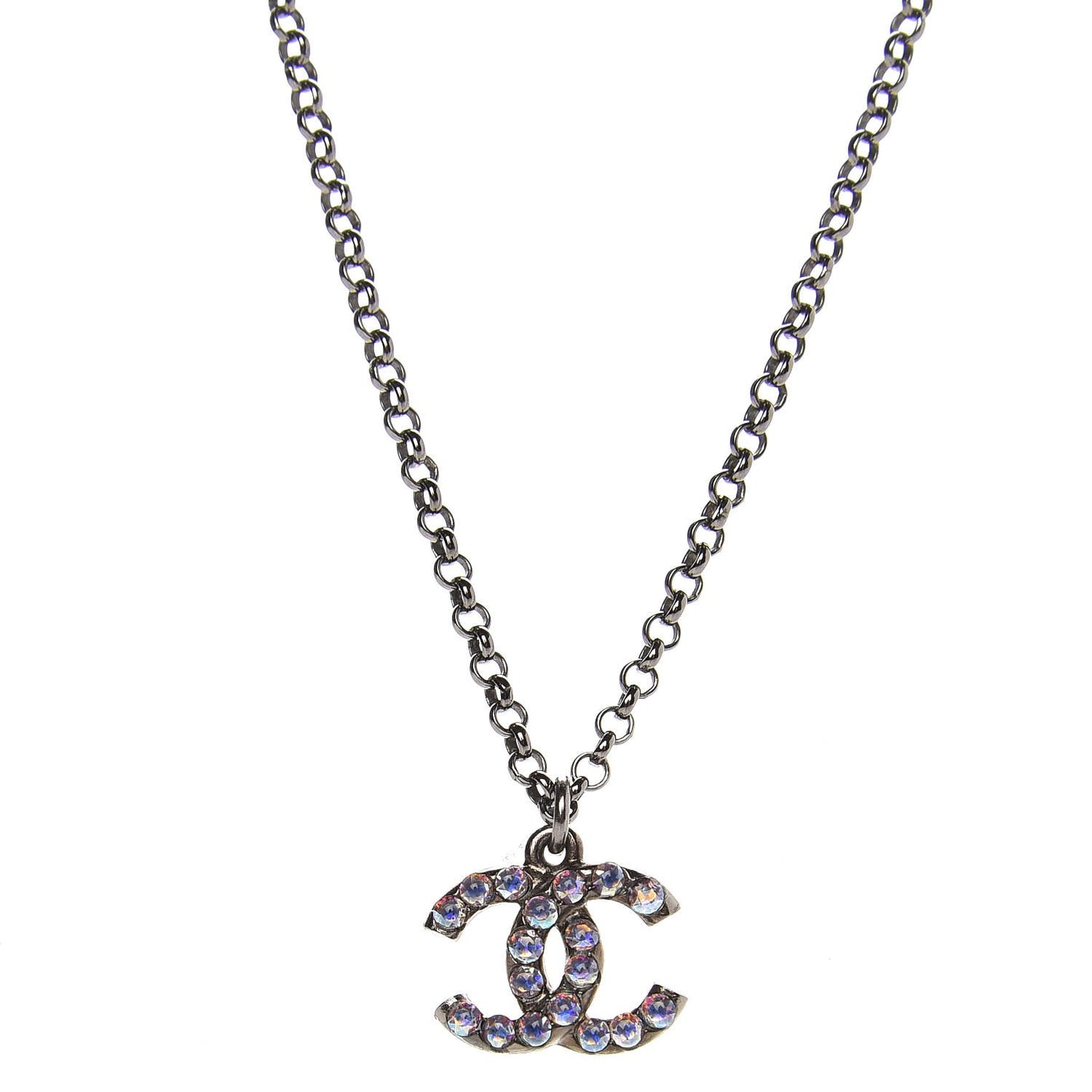 Ruthenium Crystal CC Necklace Iridescent Purple