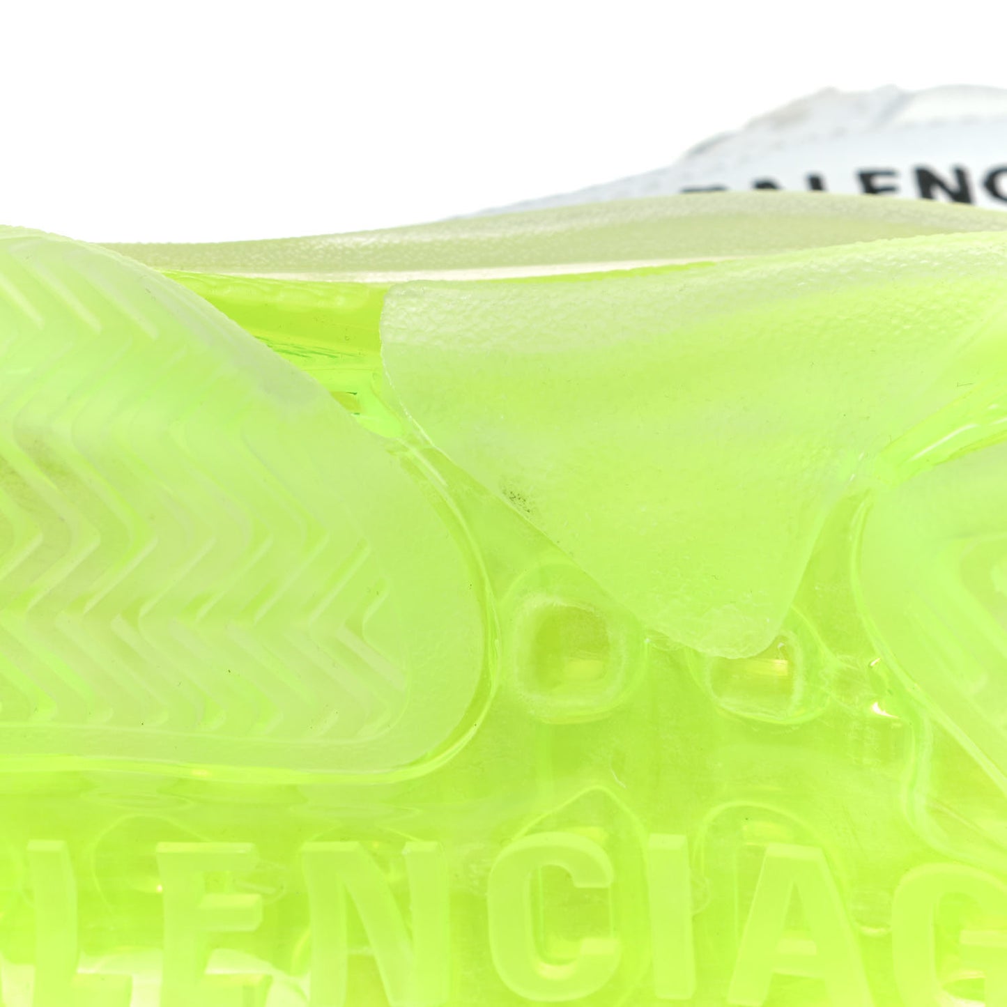 Fabric Mesh Clear Sole Fluo Womens Triple S Sneakers 36 White Fluo Yellow