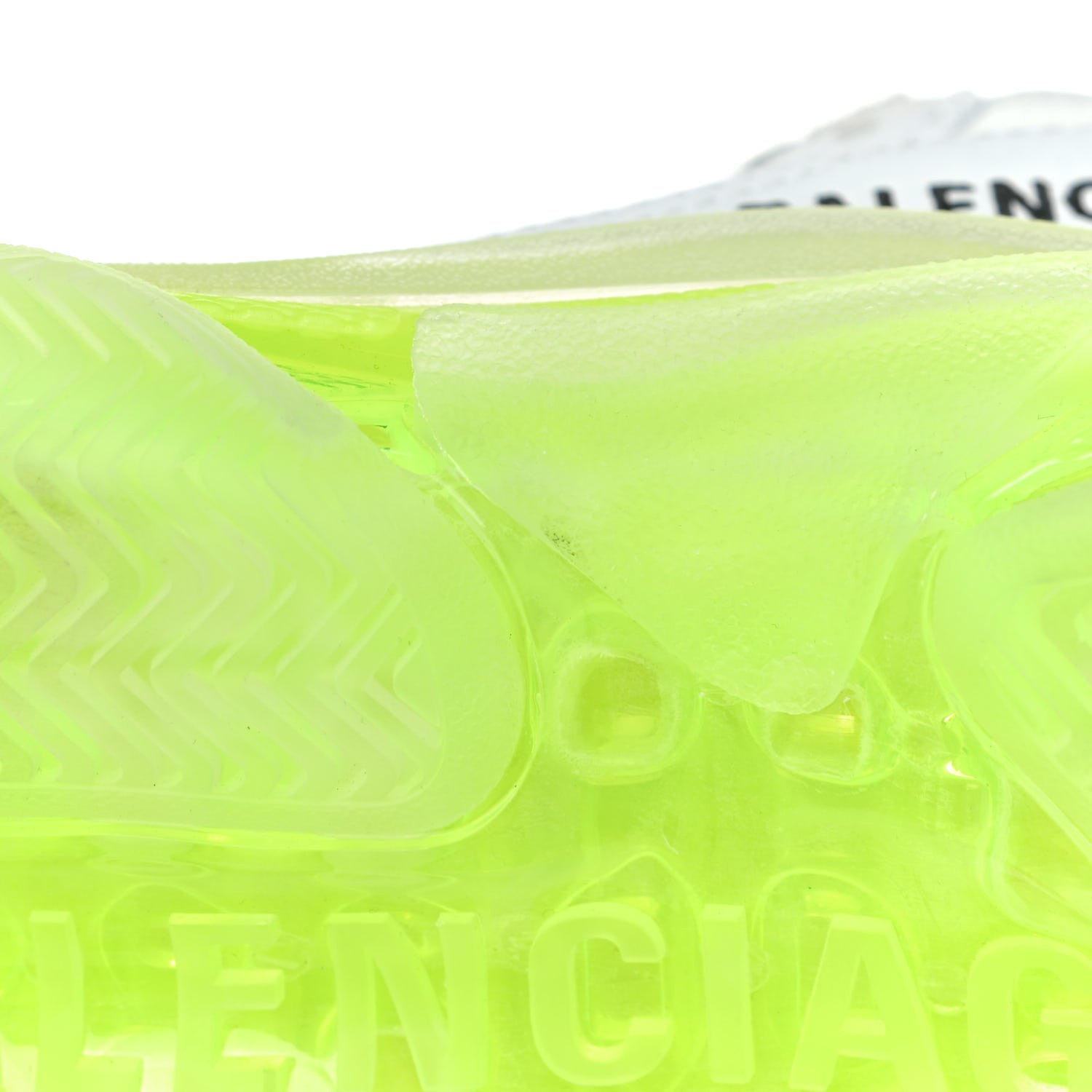 Balenciaga Fabric Mesh Clear Sole Fluo Womens Triple S Sneakers 36 White Fluo Yellow 11 of 12