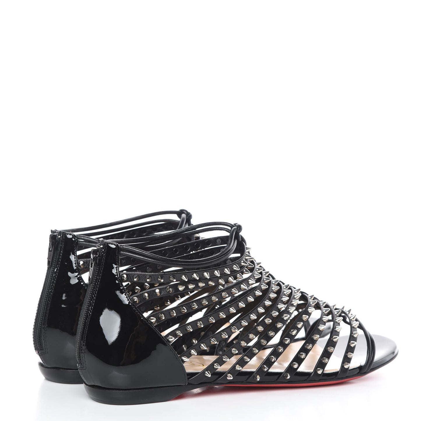 Patent Kid Millaclou Flat Cage Sandals 35 Black