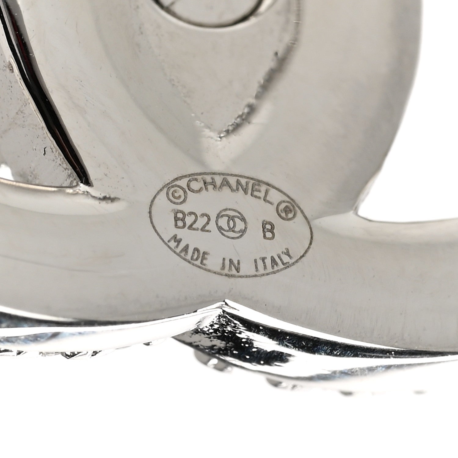 Chanel Crystal CC Turnlock Earrings Silver 4 of 5