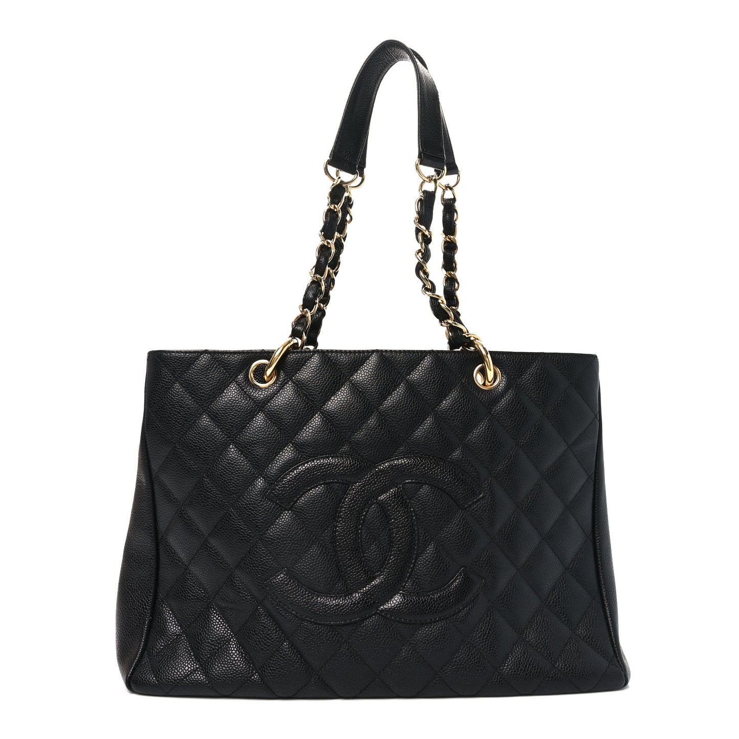 Caviar Quilted Grand Shopping Tote GST Black