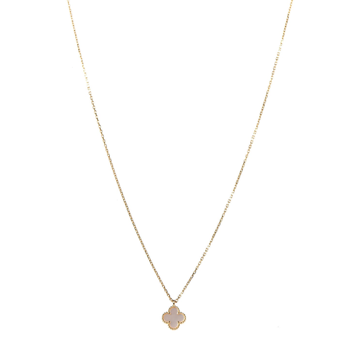 18K Yellow Gold Mother of Pearl Sweet Alhambra Pendant Necklace