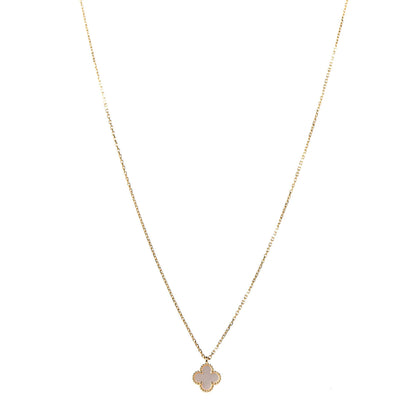 Van Cleef & Arpels 18K Yellow Gold Mother of Pearl Sweet Alhambra Pendant Necklace 1 of 6