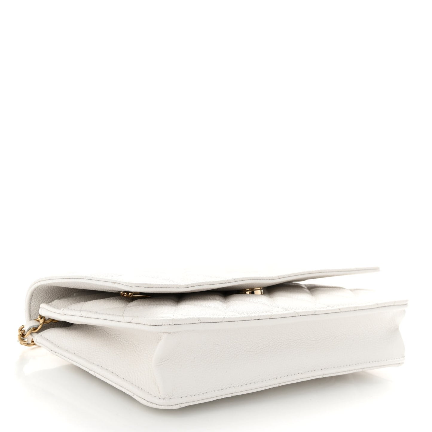 Caviar Quilted Wallet On Chain WOC White