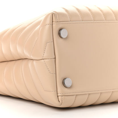 Saint Laurent Calfskin Y Quilted Monogram Large Loulou Shopper Nude Powder 7 of 9