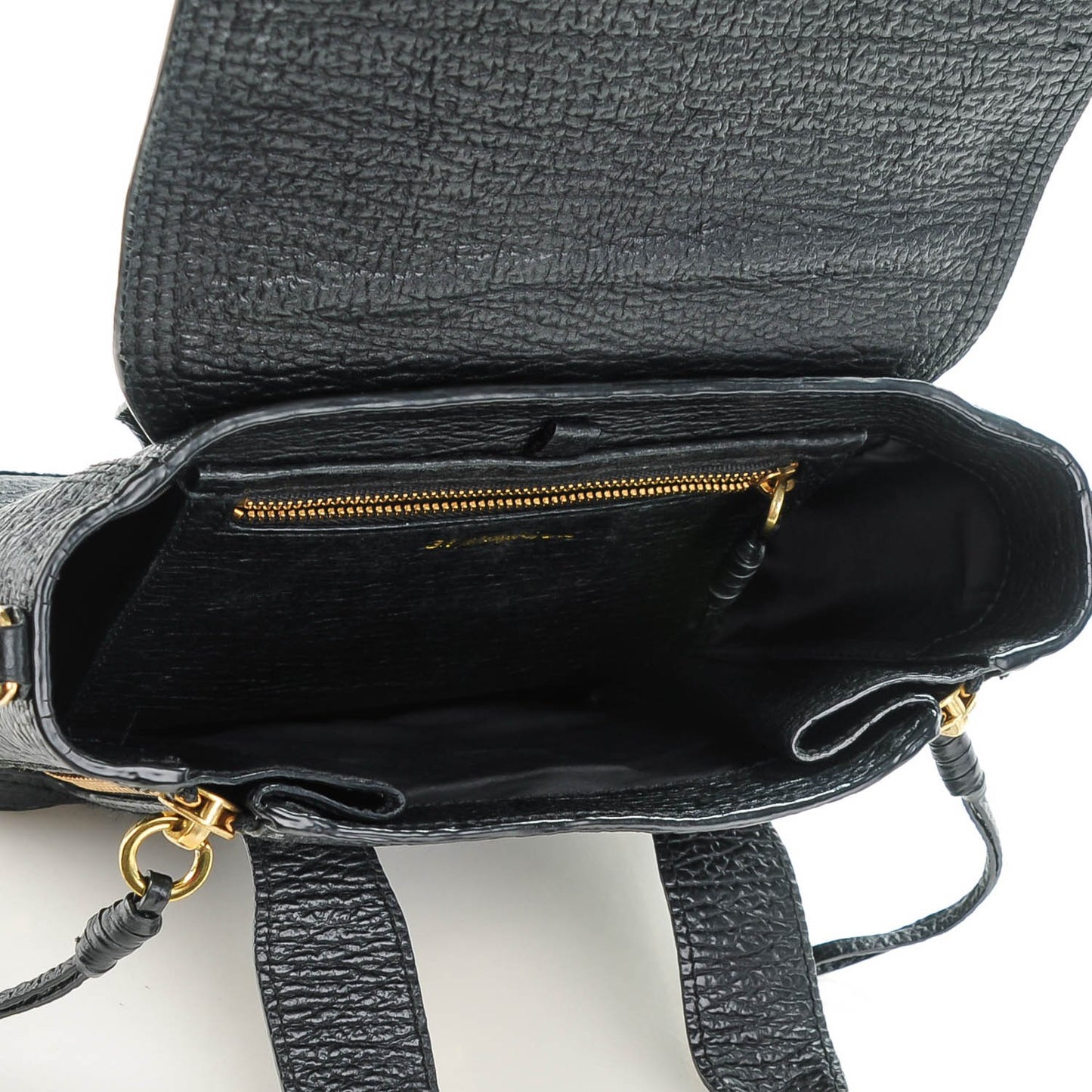 3.1 Textured Calfskin Mini Pashli Satchel Black