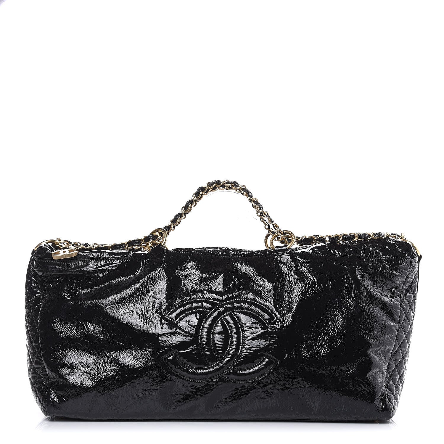 Chanel Vinyl XXL Rock and Chain Bowler Black 1 of 15
