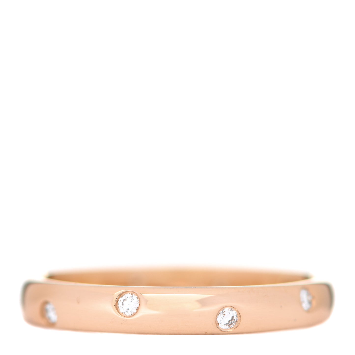 18K Rose Gold Diamond 3mm Etoile Band Ring 56 7.5