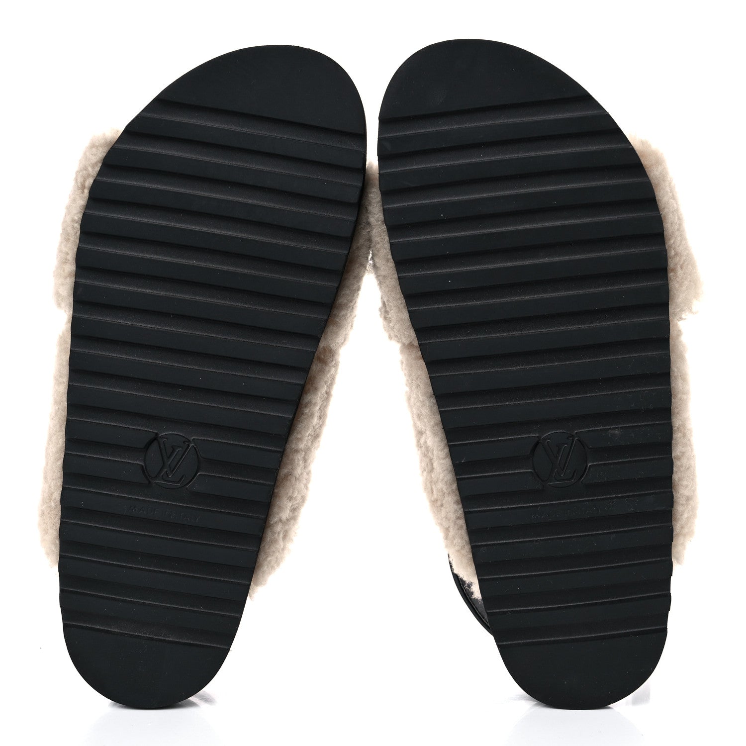 Louis Vuitton Shearling Paseo Sandals 40 Black 5 of 8