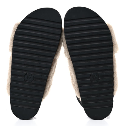 Louis Vuitton Shearling Paseo Sandals 40 Black 5 of 8