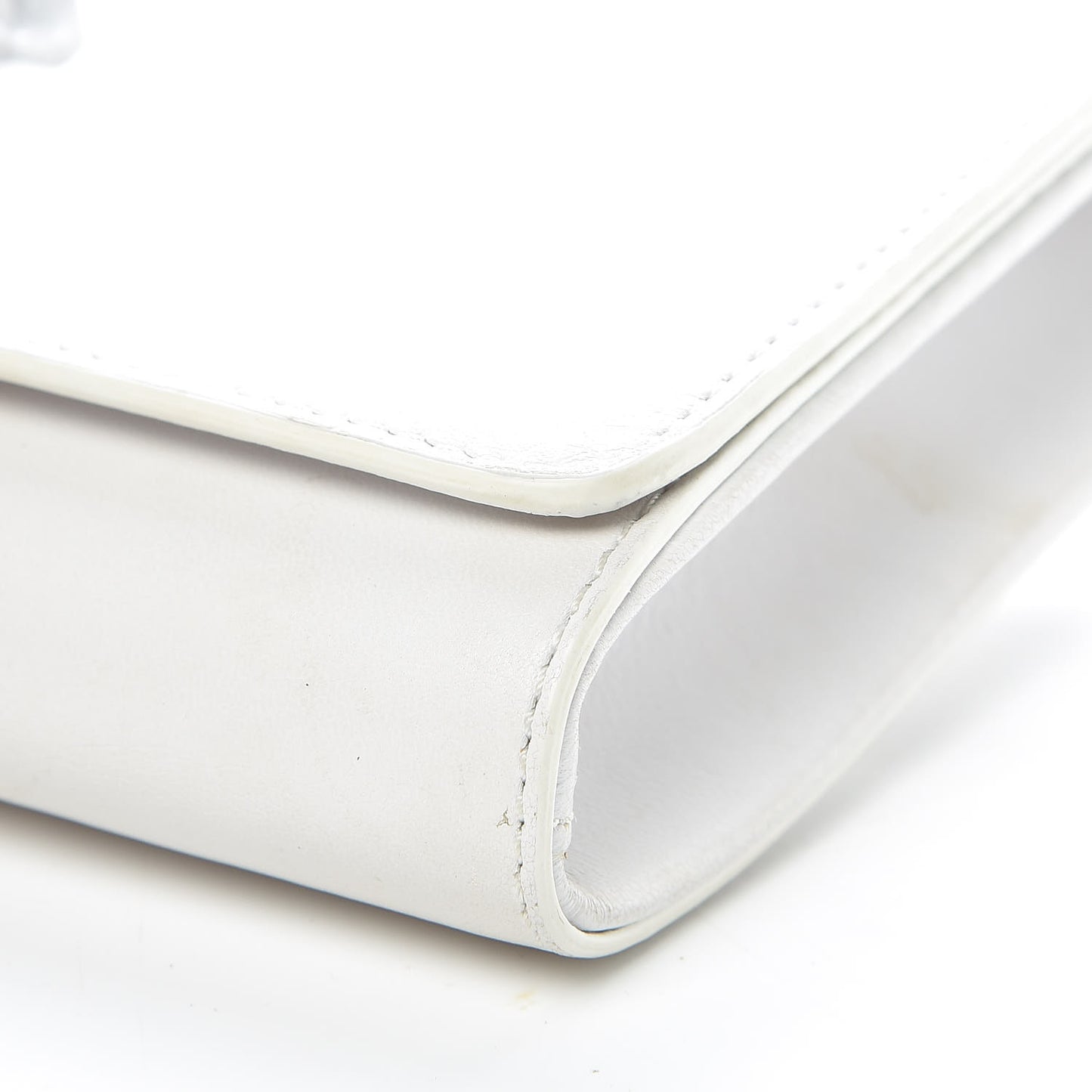 Calfskin Palazzo Chain Evening Bag White
